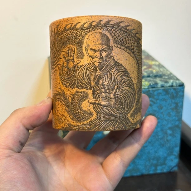 宜兴原矿精品龙骨金砂降龙紫砂杯 泥料龙骨金砂  容量220cc