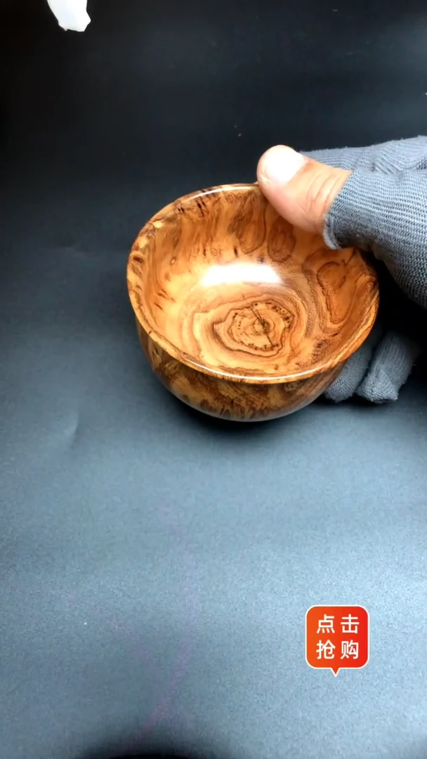【闪购商品】降香黄檀把件海南黄花梨精美黄金大碗摆件