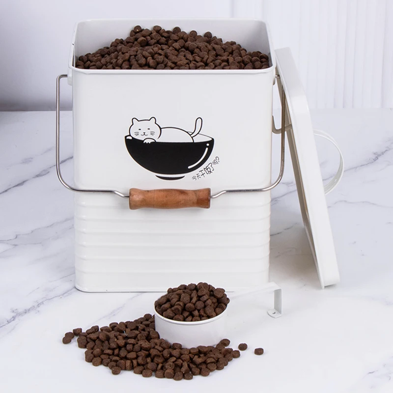 铁艺大容量防水防湿防潮猫粮狗粮宠物粮食收纳储存桶零食杂物收纳