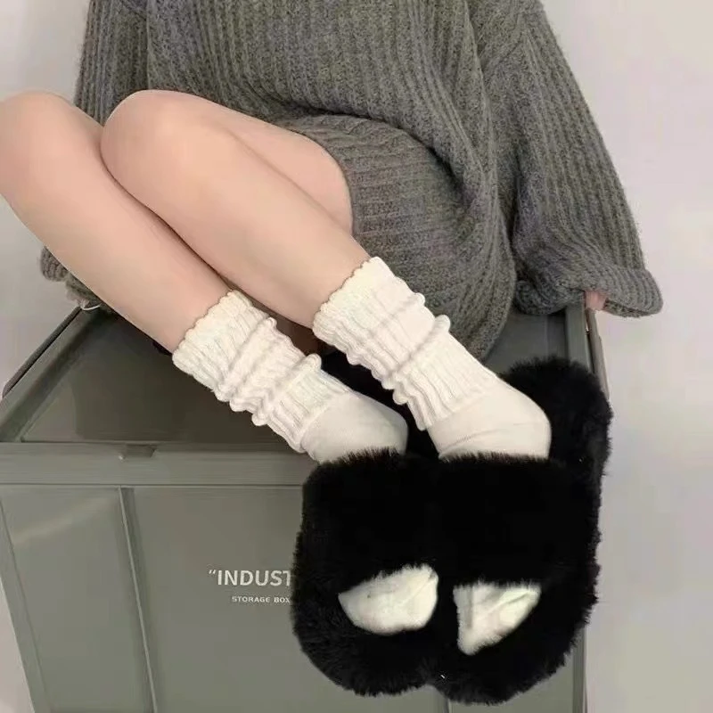 棉袜子女生堆堆袜长中筒批发诸暨月子袜秋冬季袜加绒毛圈