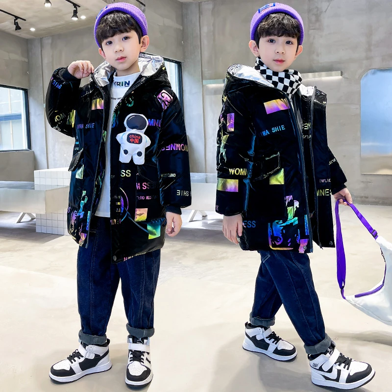 男中大童棉服冬装2023新款时尚休闲加绒加厚洋气时髦炸街帅气棉袄