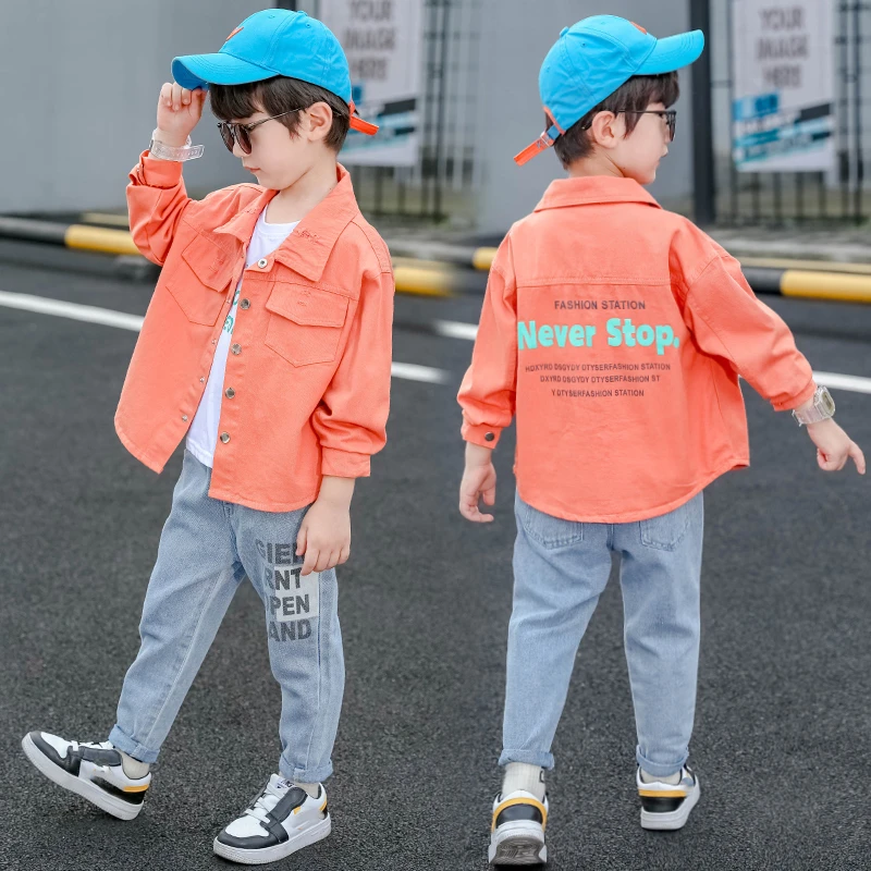 儿童装男童秋装帅气2024中大童洋气帅男孩春秋衬衫潮酷三件套潮童