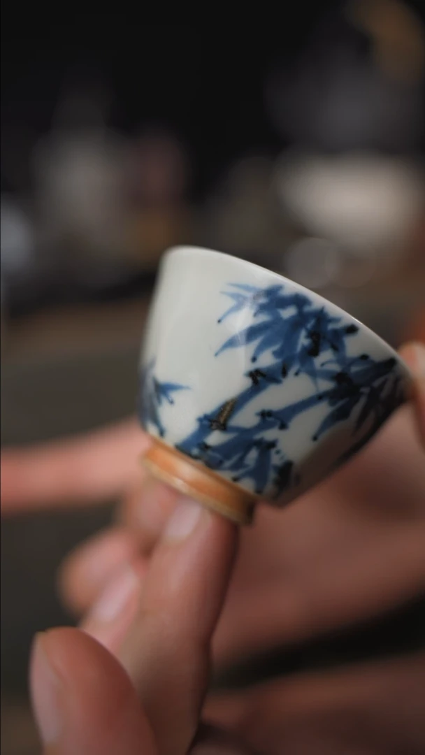 【闪购商品】陶瓷青花竹影杯20c