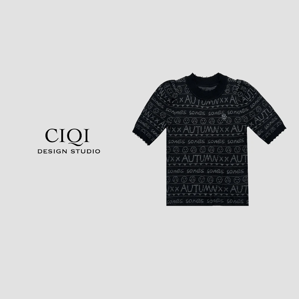 CIQI STUDIO 圆领套头羊毛短袖