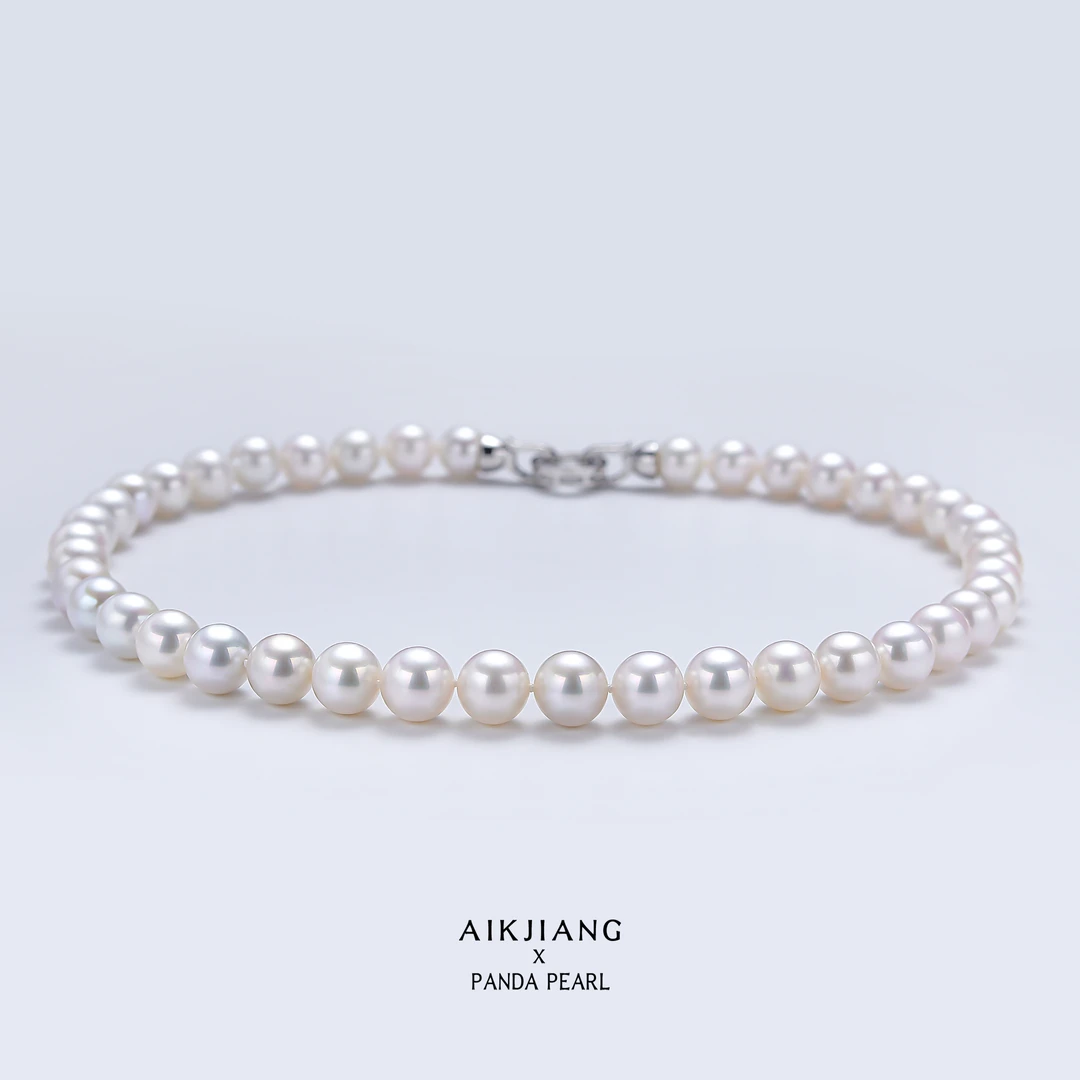 AIKJIANG/爱匠【感恩回馈】淡水无核大熊猫珍珠项链 10mm左右赠手链