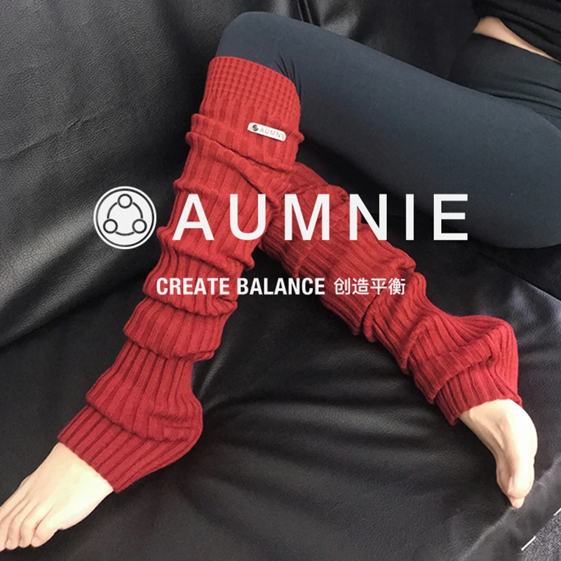 澳弥尼瑜伽袜套防滑专业女长筒过膝专业健身运动护腿针织袜腿袜