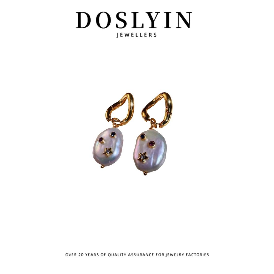 【Z55】气质轻奢百搭巴洛克珍珠银针耳环复古高级设计师港风耳饰