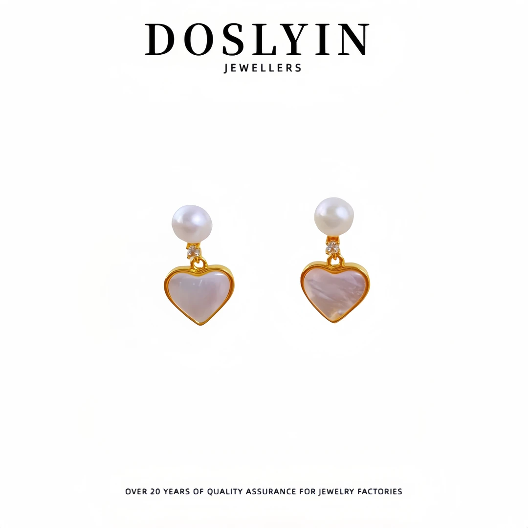 珍珠【Z56】精致爱心银针耳钉甜美个性百搭少女ins耳环