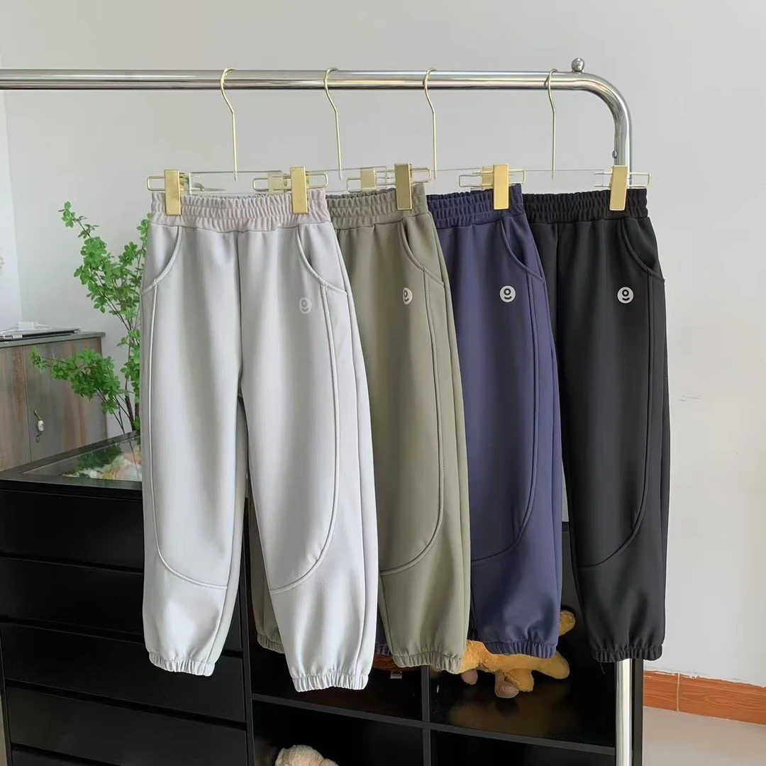 1011-N1496【036四色裤】儿童秋冬季新品加厚加绒防风裤长裤