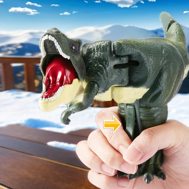 按压恐龙恶龙咆哮解压摇头摆动咬合霸王龙手枪儿童减压玩具男女孩