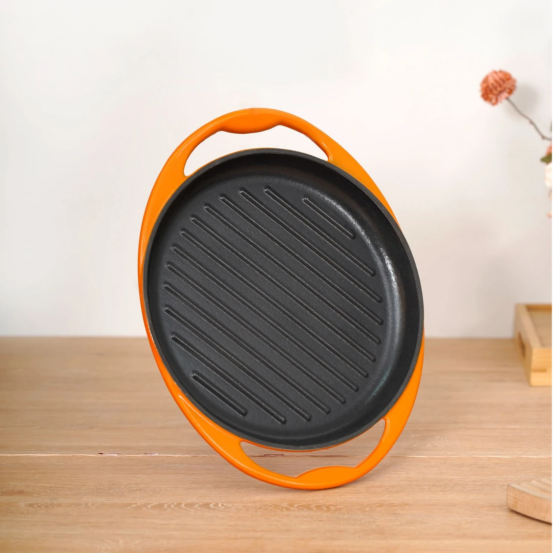 YANZAO/焱造26双耳煎盘【铸铁珐琅锅】