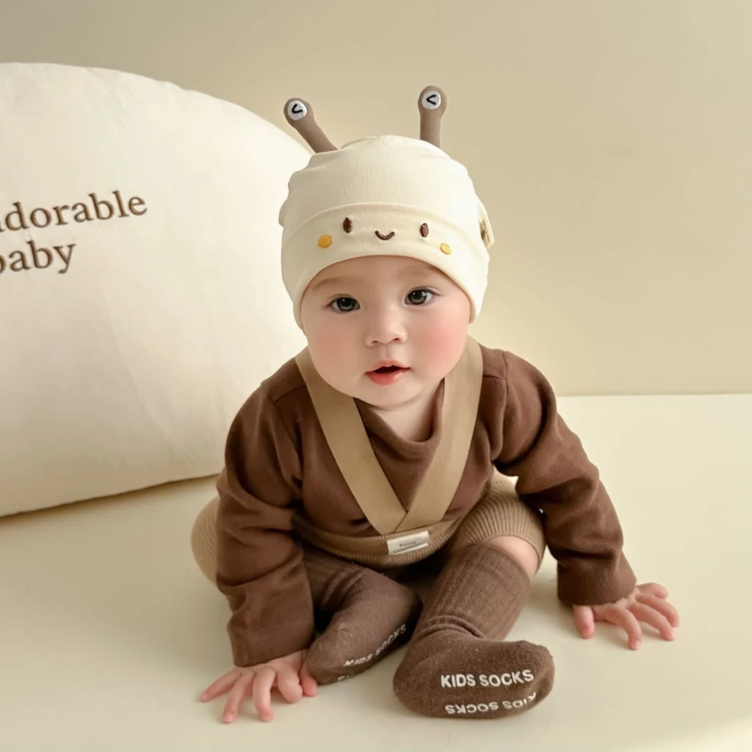 婴儿帽子春秋款0-3-6月胎帽卡通婴儿新生儿初生宝宝囟门帽套头帽