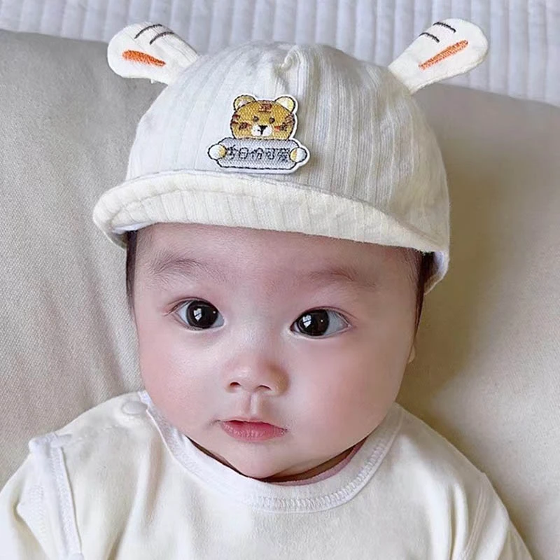 婴儿帽子春秋薄款婴幼儿鸭舌帽可爱棒球帽男女宝宝萌新生儿遮阳帽
