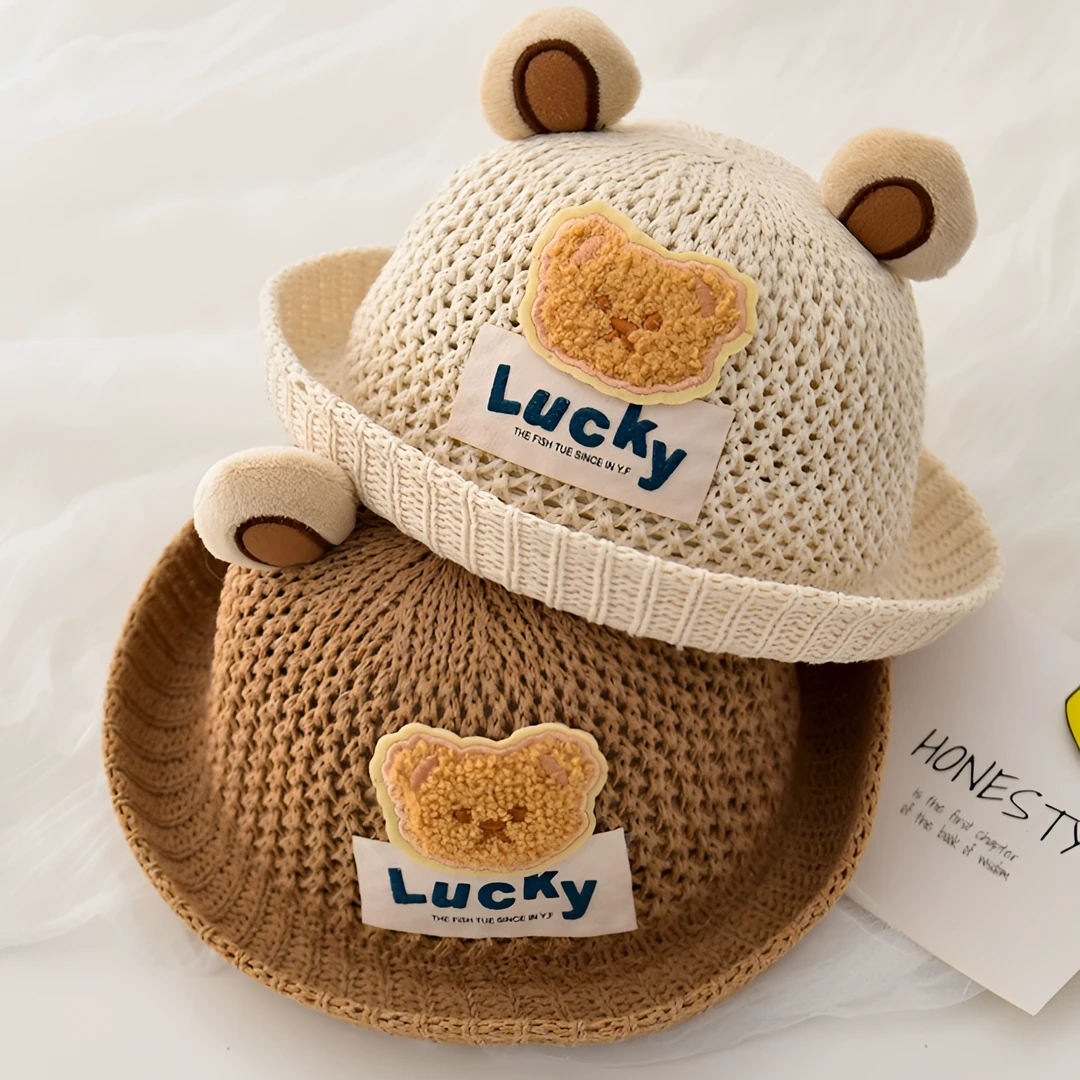 宝宝帽子夏季薄款防晒帽婴儿草帽6-12月男宝渔夫帽1岁男孩遮阳帽