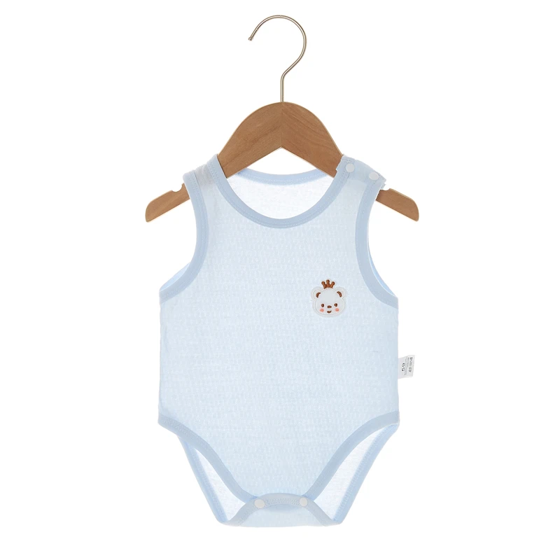 婴儿夏季背心包屁衣宝宝新生儿薄款无袖夏天三角哈衣新生婴儿睡衣