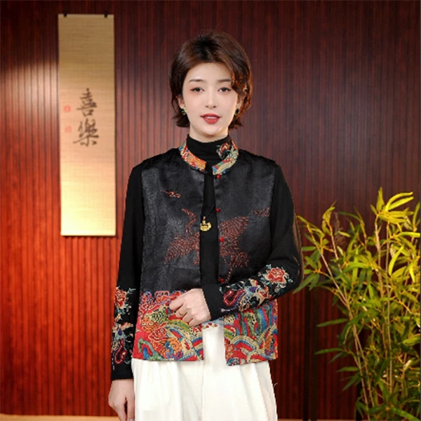 [红鹤]周周高定国风新中式刺绣双面穿马甲ZZHZ153