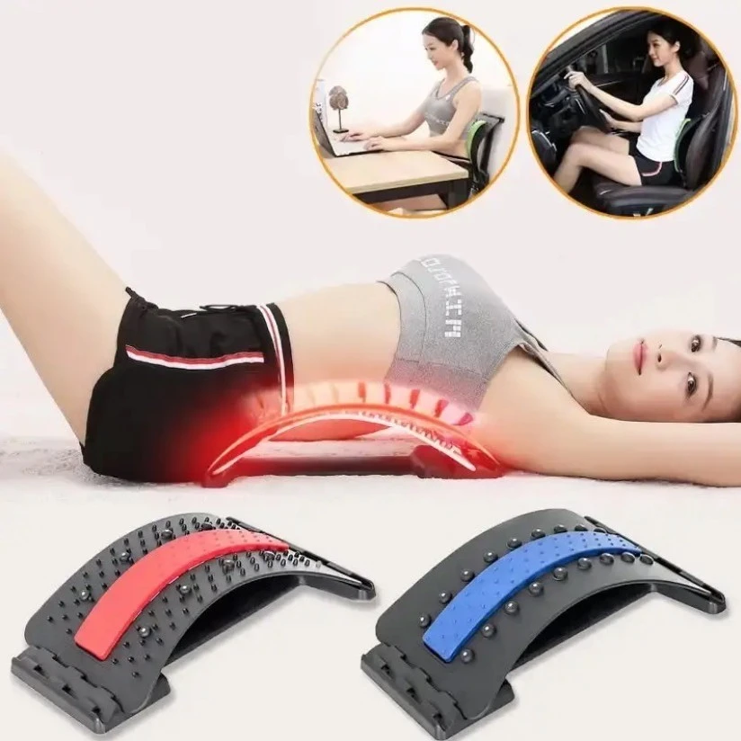 多功能腰部按摩器脊椎侧弯腰椎牵引拉伸器颈椎家用腰靠舒缓放松器