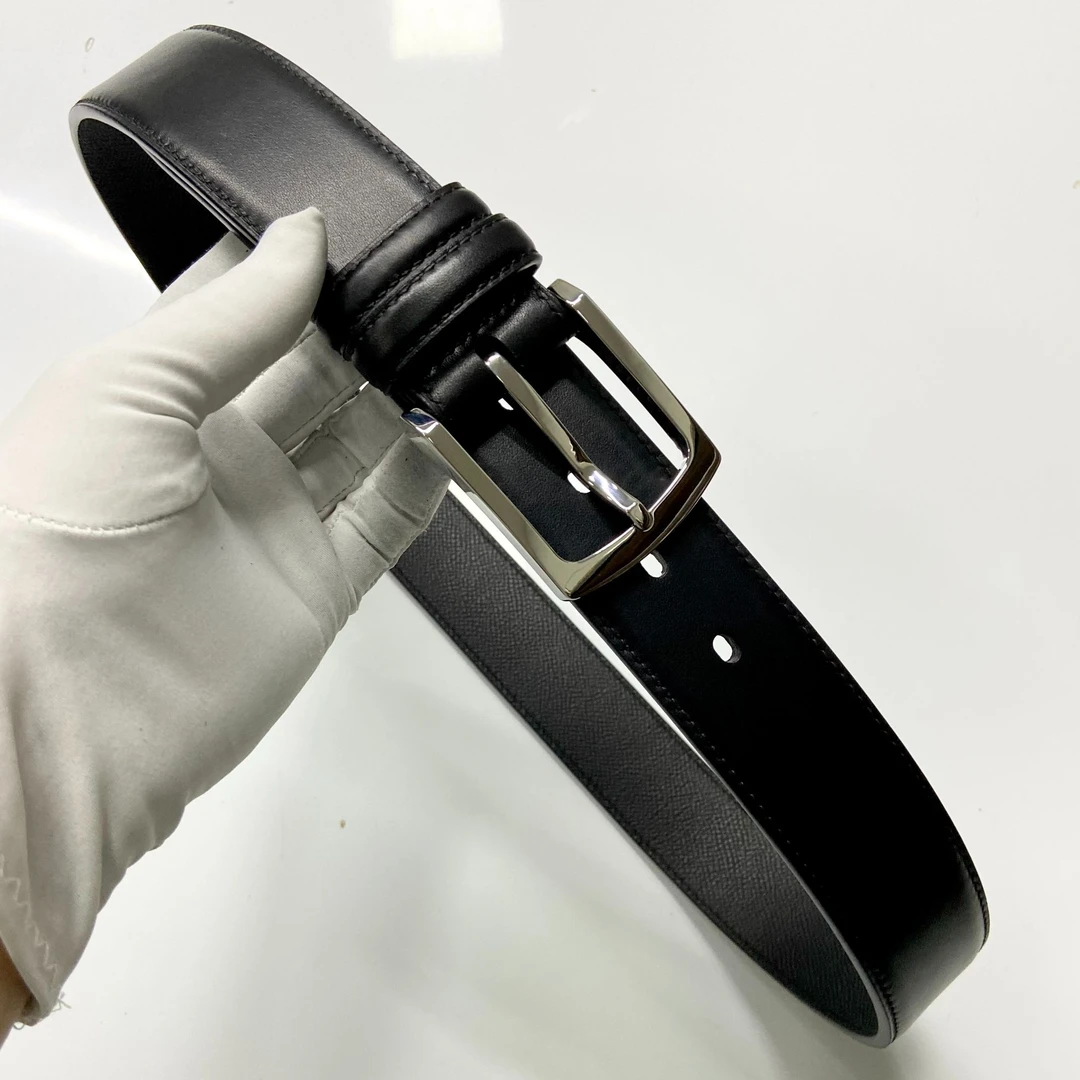 纳帕小牛皮/线切割316钢扣/高端简约真皮头层牛皮男士腰带定制