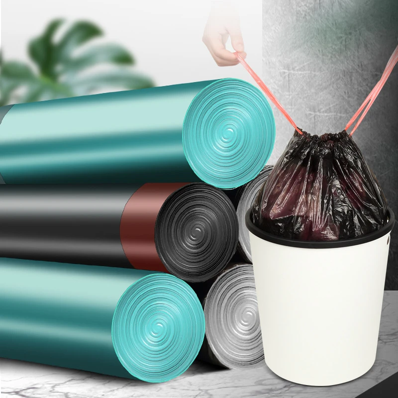 [福利品] 自动收口抽绳垃圾袋家用厨房手提式加厚一次性黑色大号