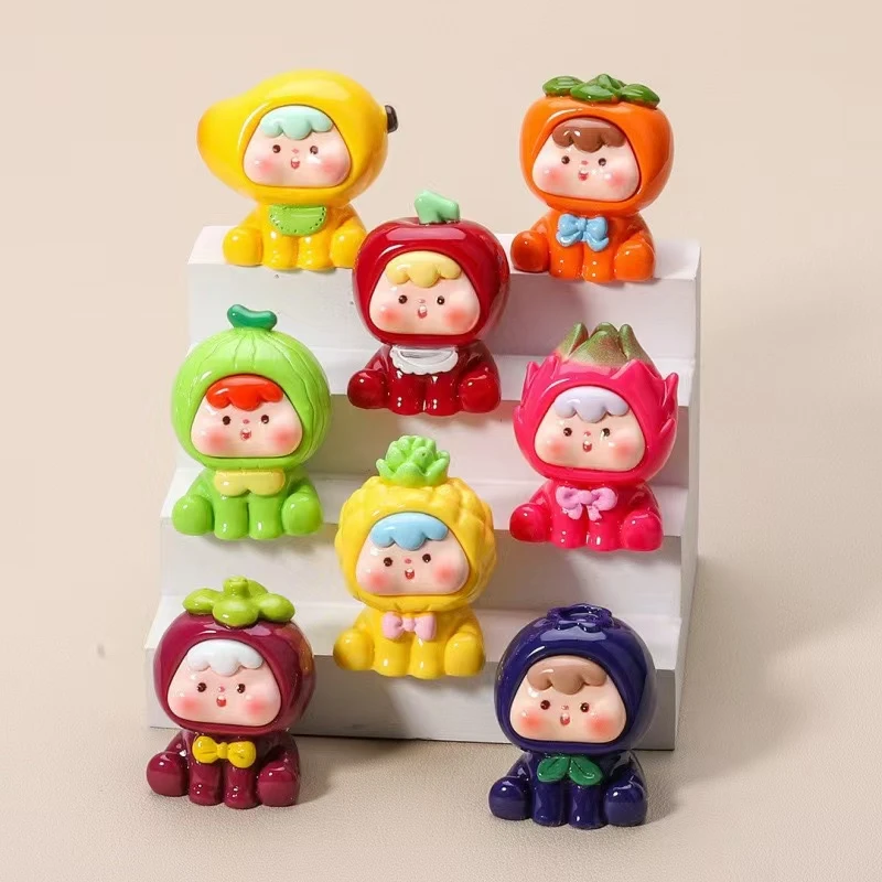 （九宫格+许愿+对对碰）新款四代水果崽崽实色夜光混色树脂diy摆件