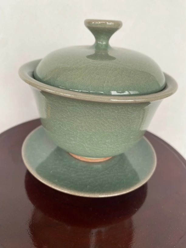 柴瓷复烧三才盖碗