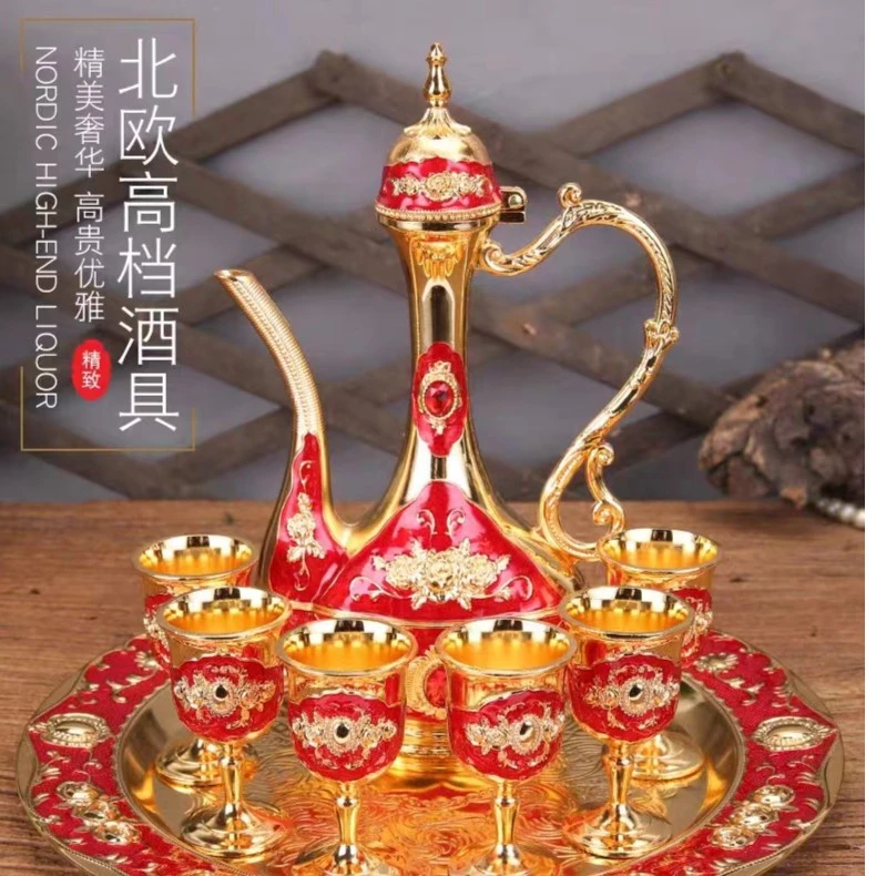 高档酒具杯套白酒套装创意家用欧式金属古代酒壶俄罗斯民族风精美