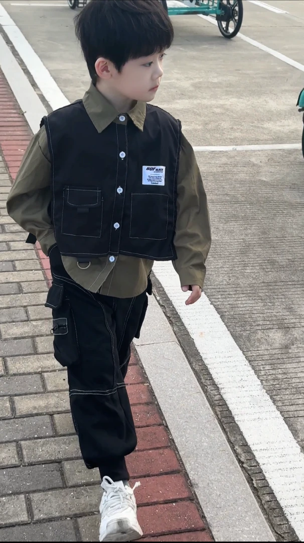 男童秋装套装宝宝马甲衬衫两件套韩版儿童韩范洋气童装小童帅气潮