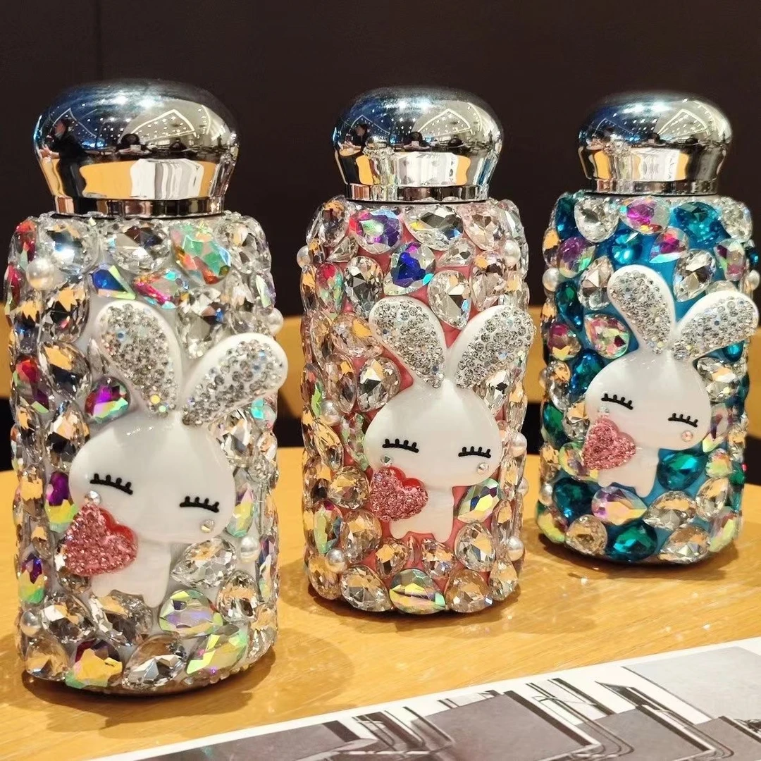 粉丝专享玉兔大澳钻便携304不锈钢车载保温杯创意手工小清新龙年