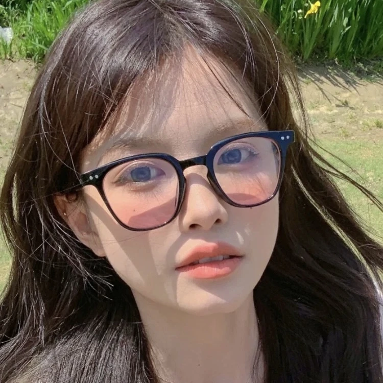 黑框腮红眼镜防蓝光抗辐射女款ins风高颜值百搭素颜神器平光镜男