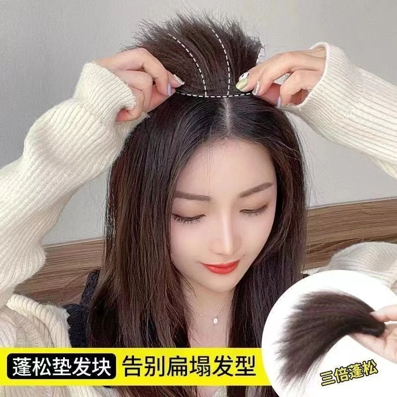 玉米须垫发片蓬松头顶假发女纹理烫垫发根隐形无痕增发量蓬松贴片