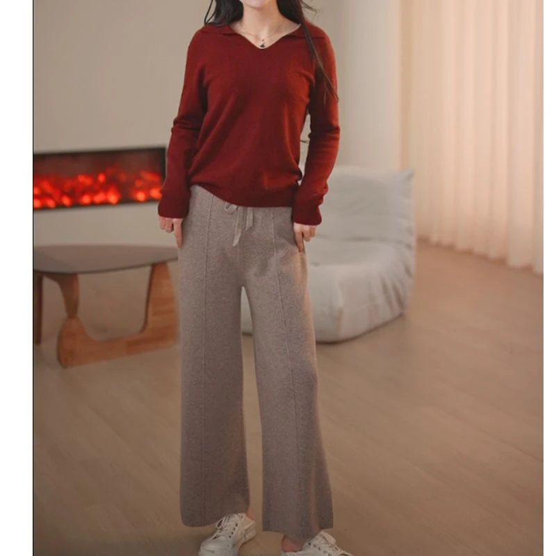 【梅姐专属】裤秋冬新款羊绒裤百搭休闲显瘦时尚纯色冬QHBMJ-2272