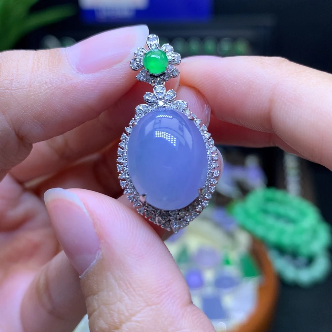 翡翠颈饰18K金镶嵌天然