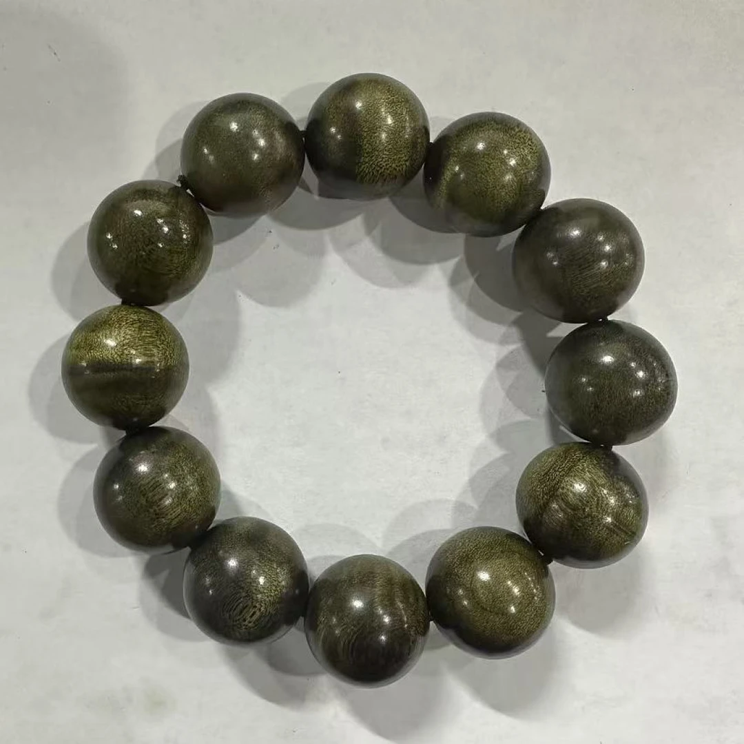 171号 金丝楠乌金水波纹2.0cm圆珠手串（样式多样性）