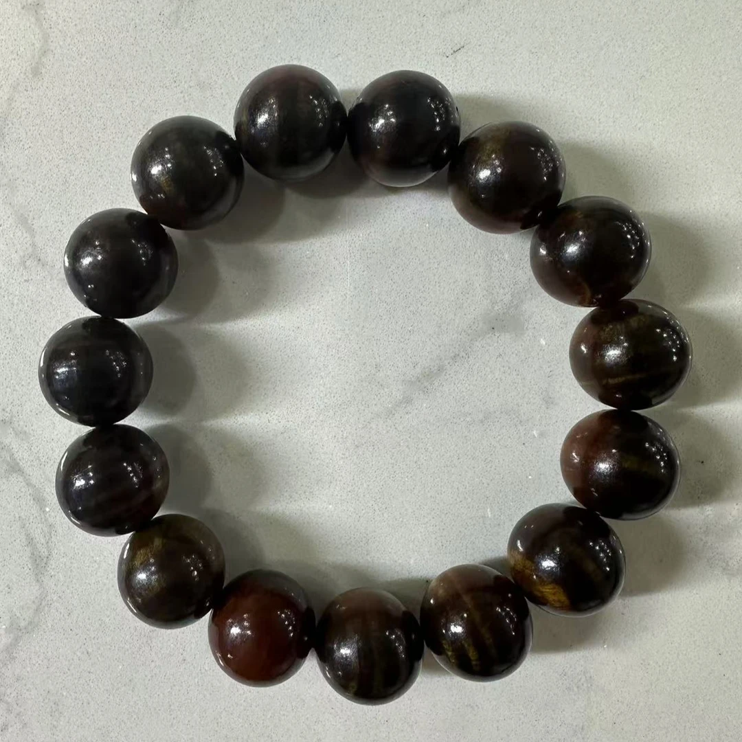 H67 黑金血龙木1.5cm单圈手串