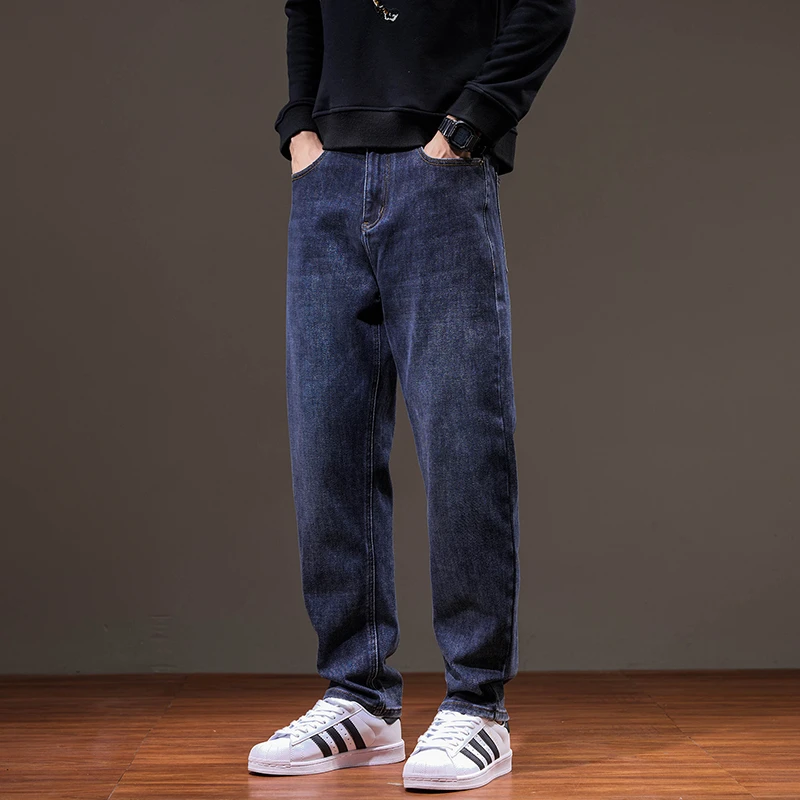高端牛仔裤男款宽松2025春季新款弹力哈伦裤子男潮牌小脚休闲长裤