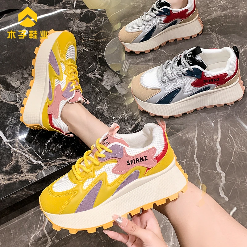 春夏季新款阿甘鞋小蛮腰厚底休闲运动鞋软底百搭时尚增高透气女鞋
