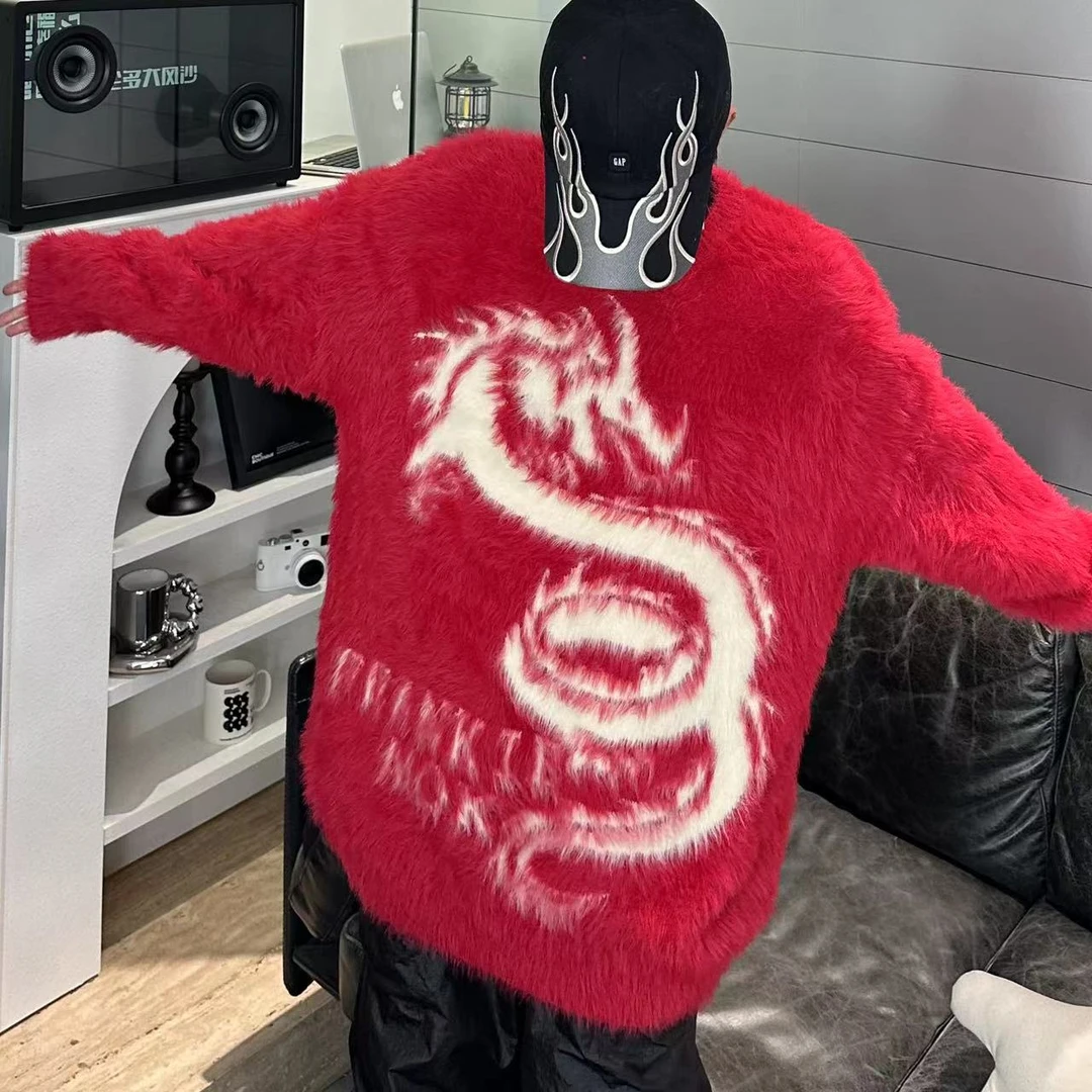 【球鞋派】针织衫情侣宽松潮流秋冬慵懒风国潮龙年毛衣 47-1701