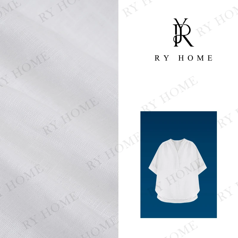 【容雨RYHOME】“青丝”100%亚麻＋夏季V领设计感褶皱衬衫24C1300