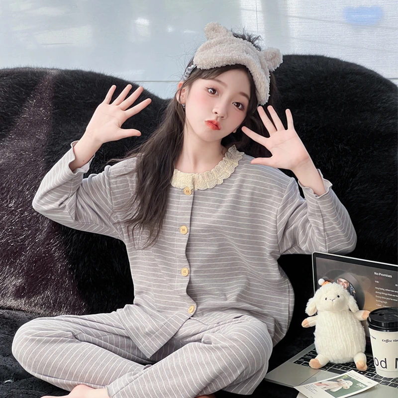 女童早秋季睡衣2024新款儿童洋气家居服女孩大童初秋长袖套装潮款