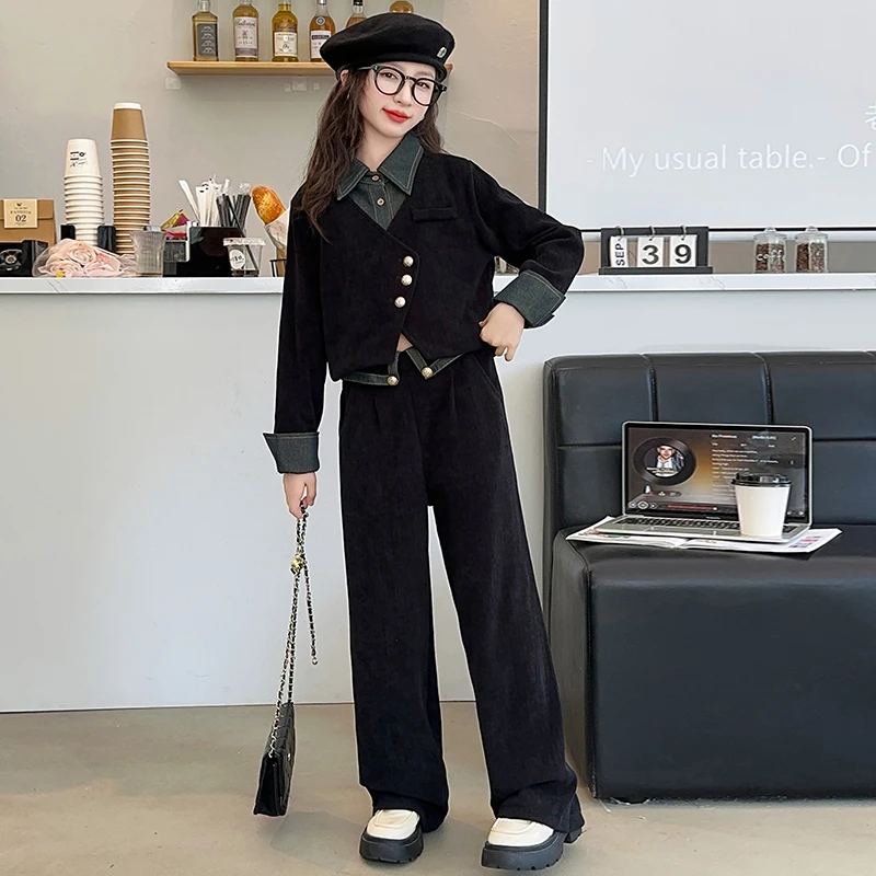 女童套装秋装2024新款洋气大儿童春秋洋气小香风两件套6-12岁潮款