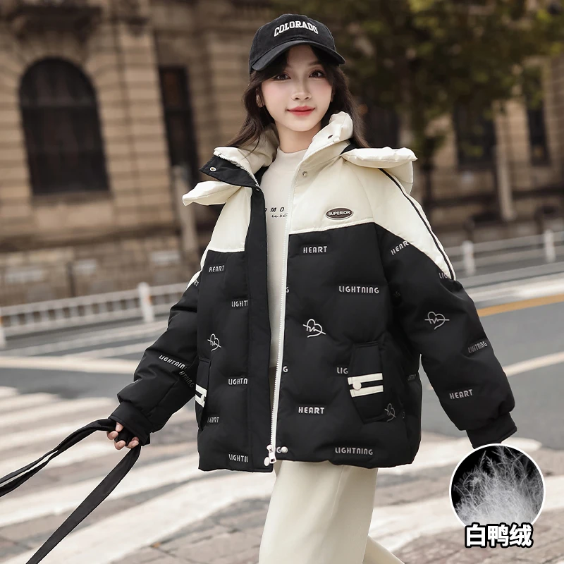 女童冬季羽绒服2024新款冬装加厚白鸭绒外套中长款上衣6-12岁潮款