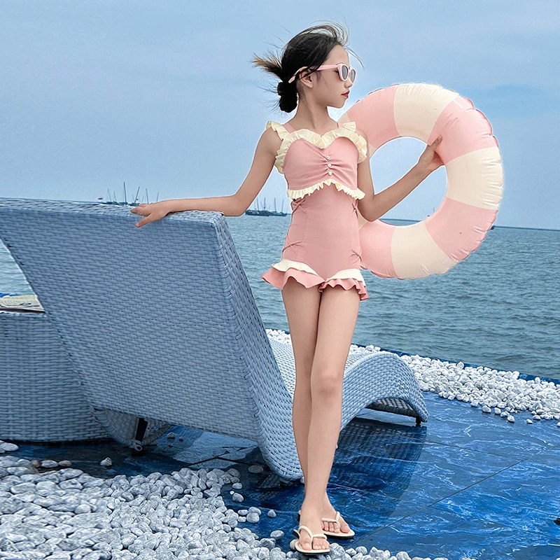 女童泳衣2025新款洋气大童夏季儿童女孩高级感时髦游泳衣连体泳装