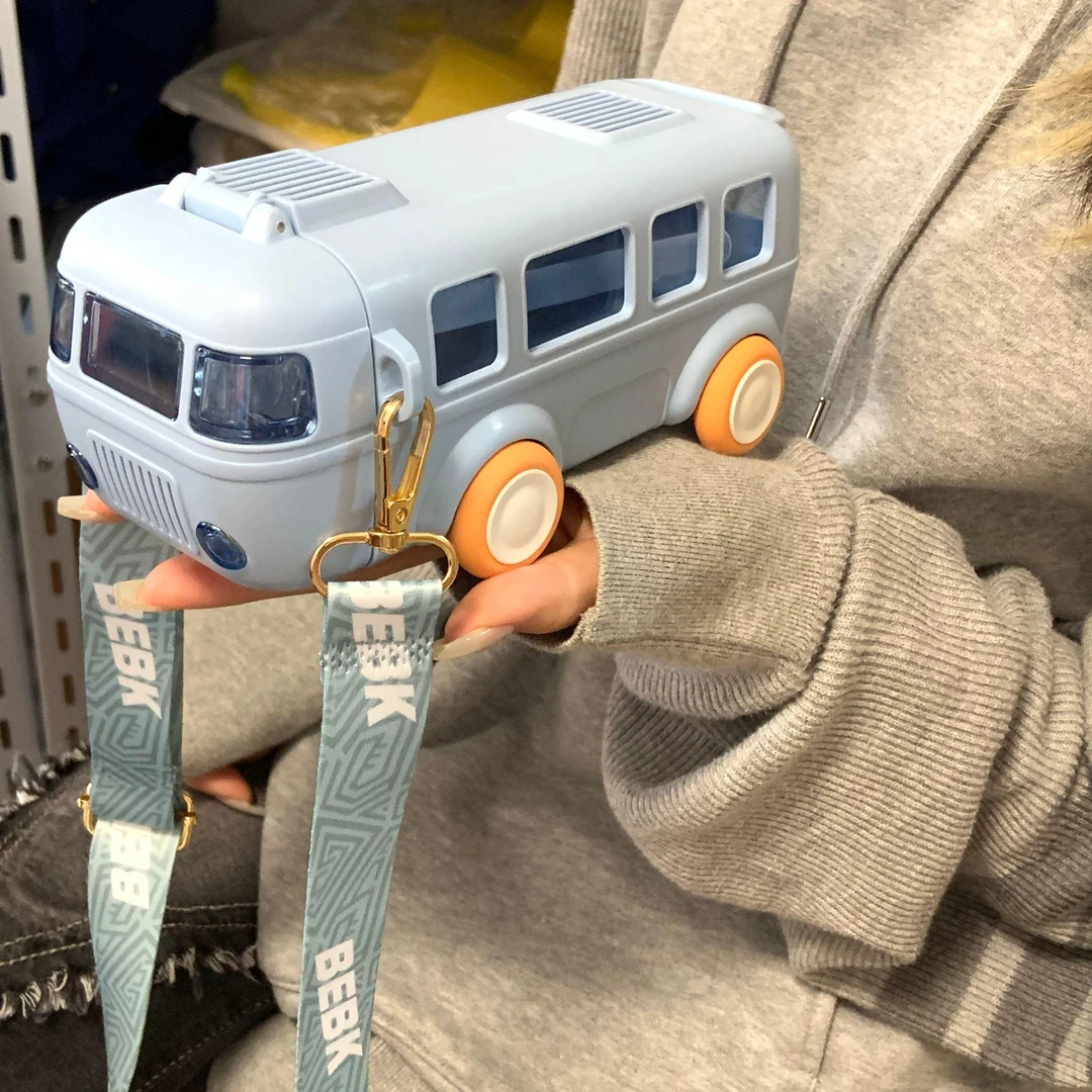 小汽车吸管杯直饮卡通儿童夏季吸水杯方形杯可拆卸多功能创意小巧