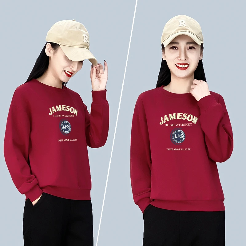 中年妈妈加绒卫衣女2023洋气休闲中年减龄韩版印花显瘦上衣打底衫