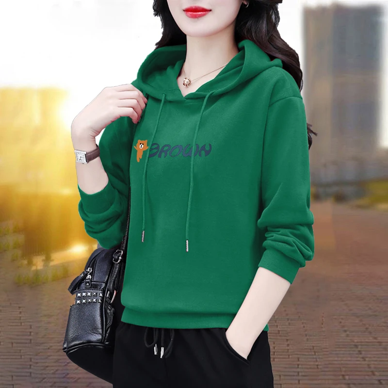 印花卫衣女士2024春秋季新款小个子连帽上衣宽松洋气时尚女装爆款