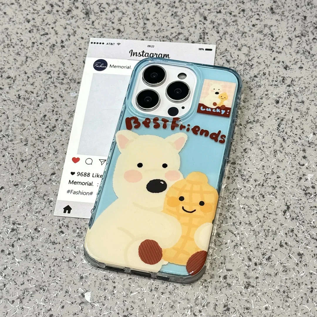 jellycat可爱西高地抱花生适用iPhone16promax手机壳苹果15/14情
