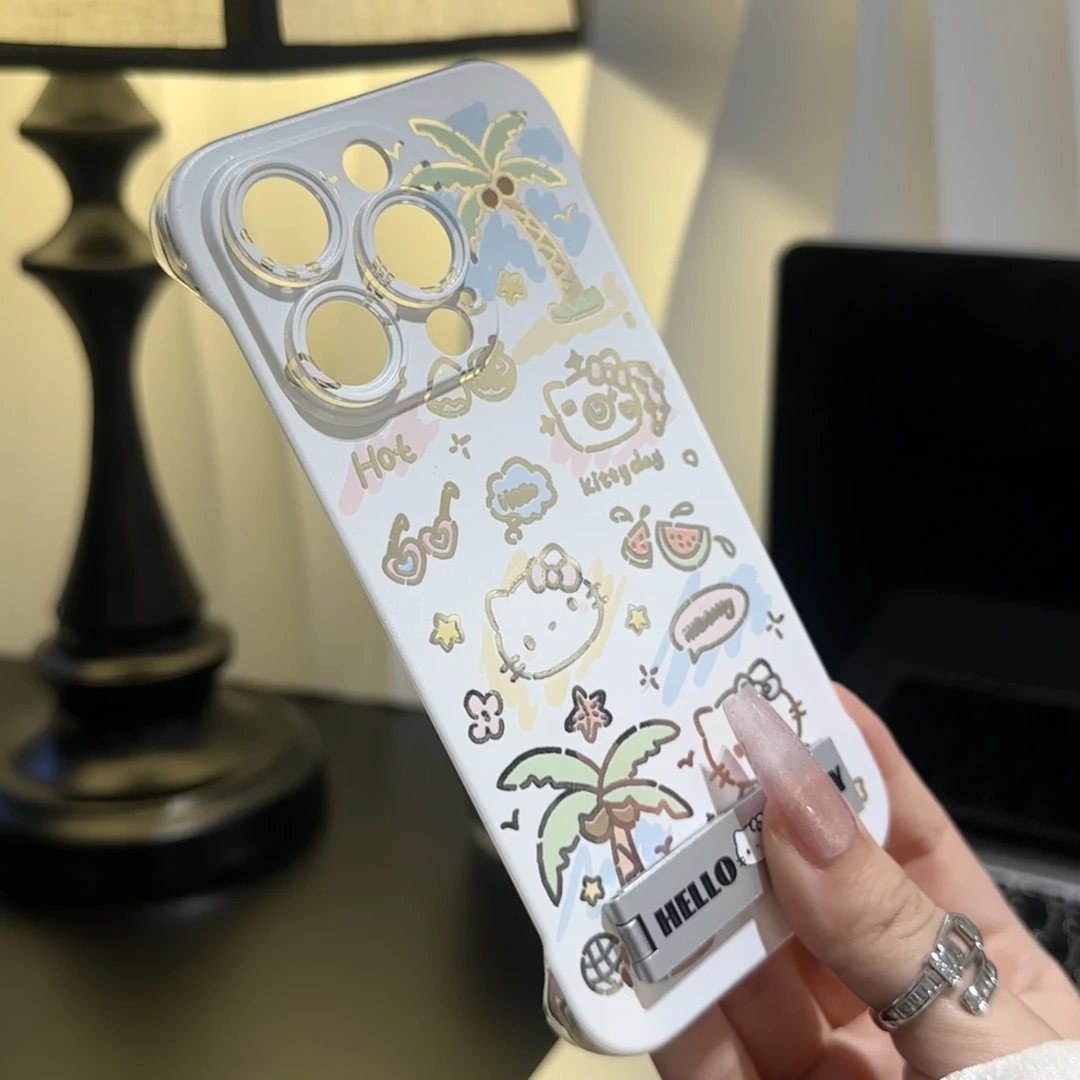 苹果16promax手机壳适用涂鸦小新KT支架iPhone15华为P70小米vivop