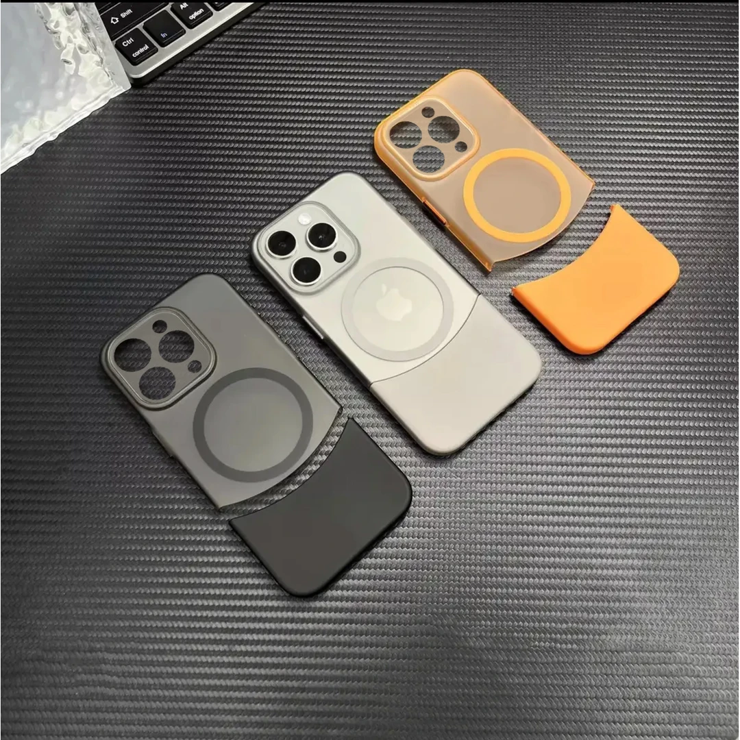 钛原灰拼接半透磁吸适用iPhone1617手机壳苹果15promax硬壳14男13