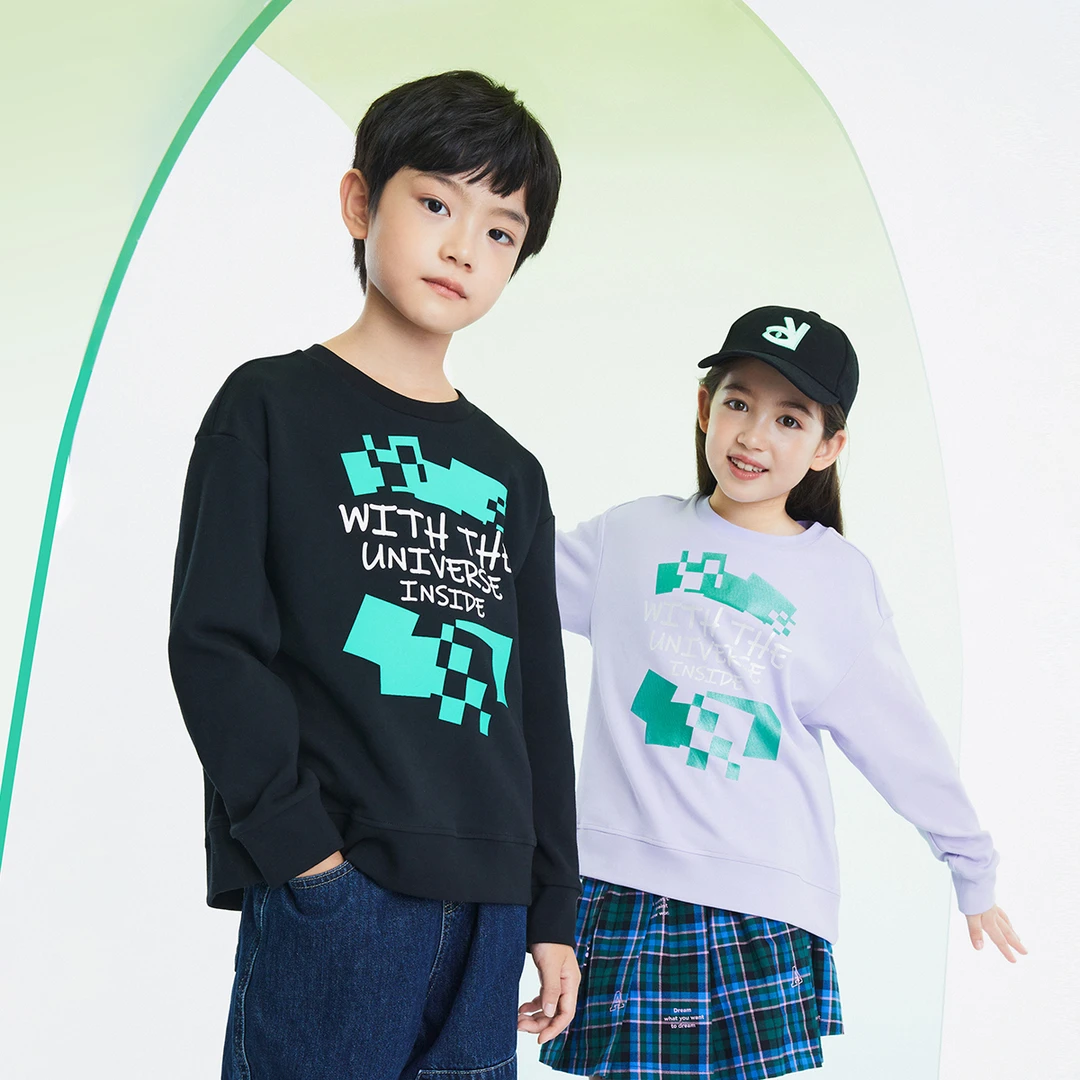 ANNIL/安奈儿男童女童圆领长袖卫衣2023春季新款EM311072