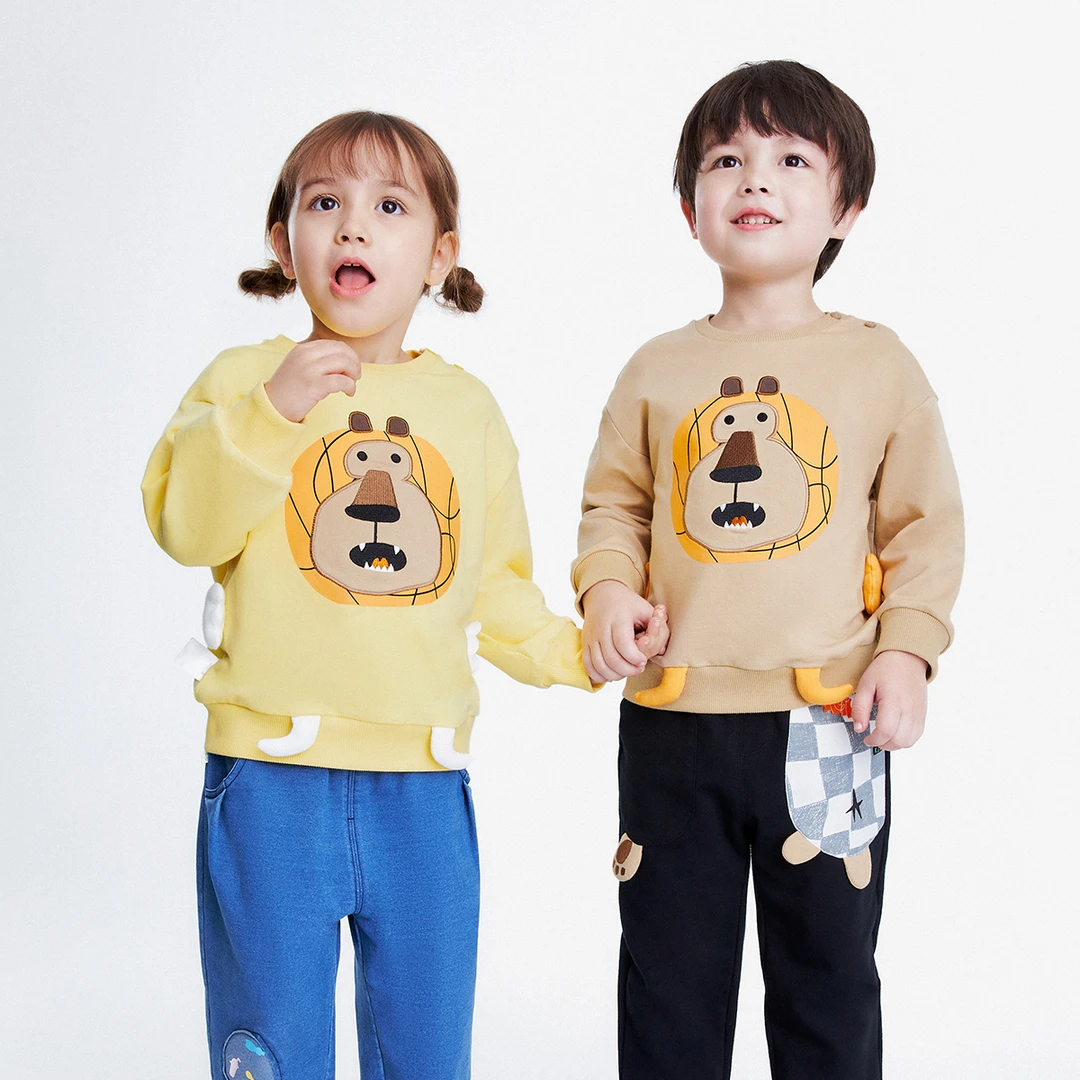 ANNIL/安奈儿男童女童圆领长袖卫衣新款安奈儿童装TM311033